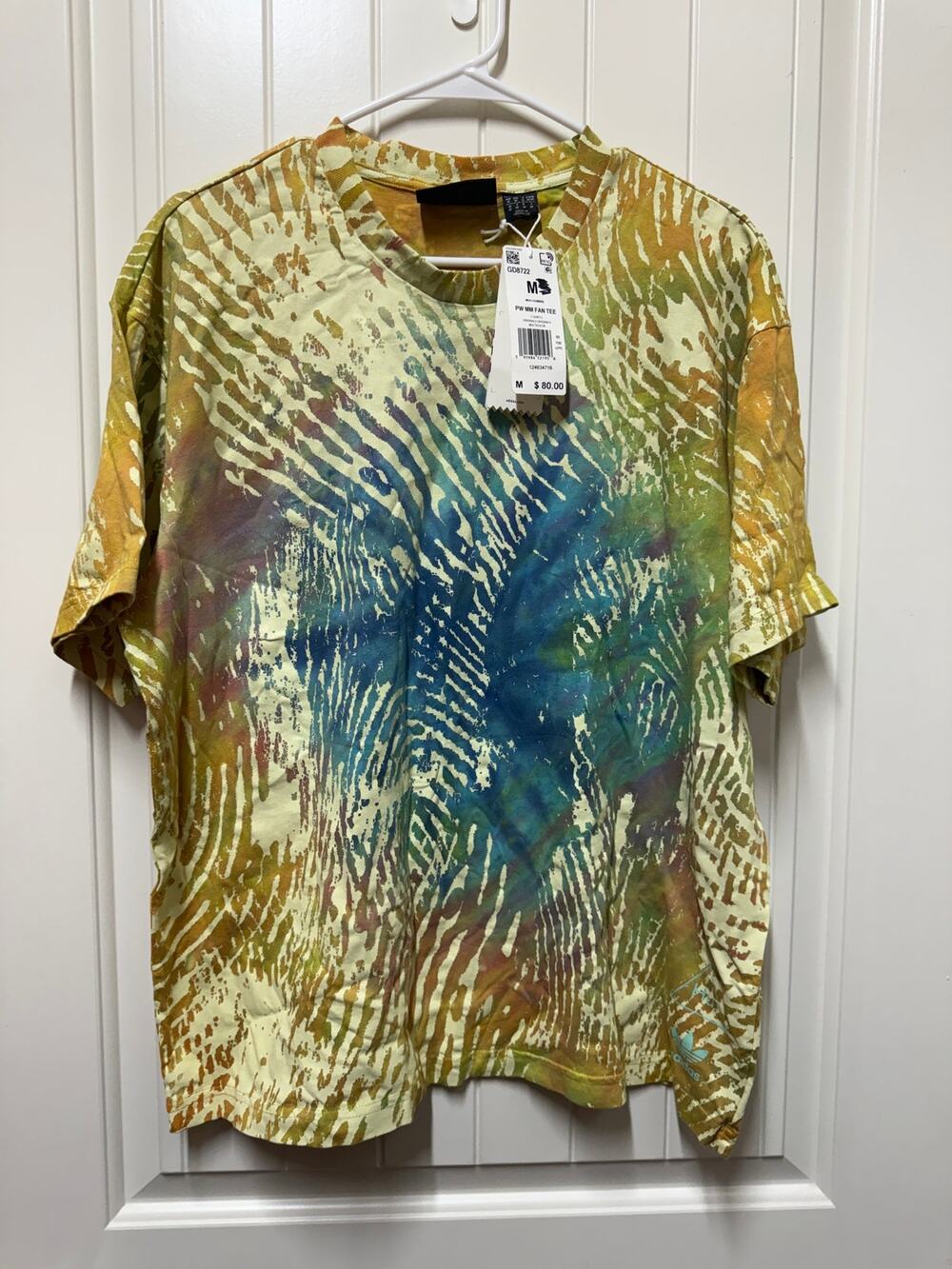 Adidas Human Race Pharrell Williams Hu Hoodie Mens Tie Dye Trefoil TShirt Medium